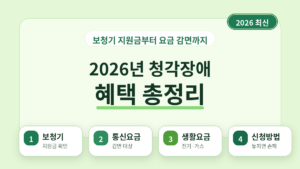 2026년 청각장애 혜택 총정리 보청기 지원금부터 요금 감면까지