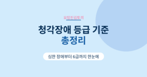 청각장애 등급 기준 총정리 심한 장애부터 6급까지 한눈에