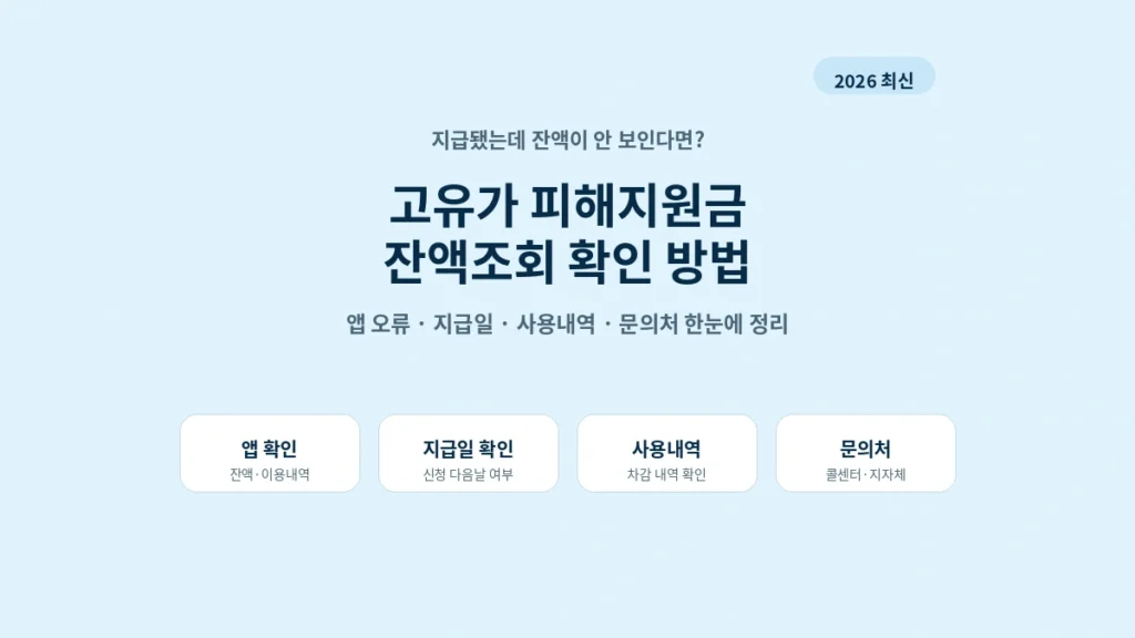 고유가 피해지원금 잔액조회 안 될 때 확인 방법