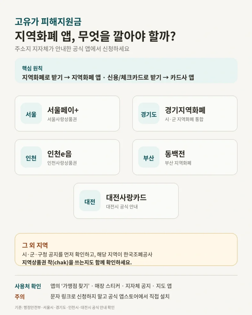 고유가 피해지원금 지역화폐 앱 -지역별 지역화폐 앱 목록